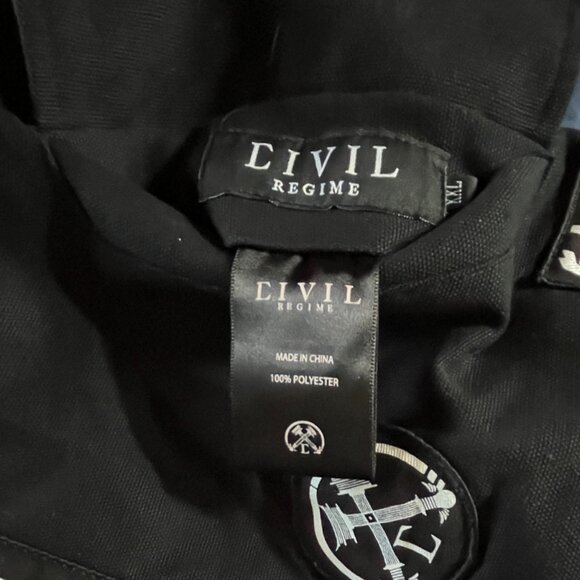 CIVIL REGIME CLOTHING Mens Reversible Patch Jacket Black Bomber/Flight Men s/XXL - Picture 15 of 16